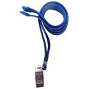 BRADY PEOPLE ID, 3/8 INCH WIDE ROYAL BLUE LANYARD, BREAKAWAY, U-CLIP FITTING, PACK OF 100